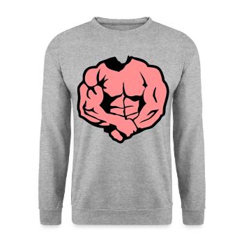 body bodybuilding athlete muscle Muscle - Unisex Sweatshirt - salt & pepper - Front - Alina (178cm) & Michal (187cm)