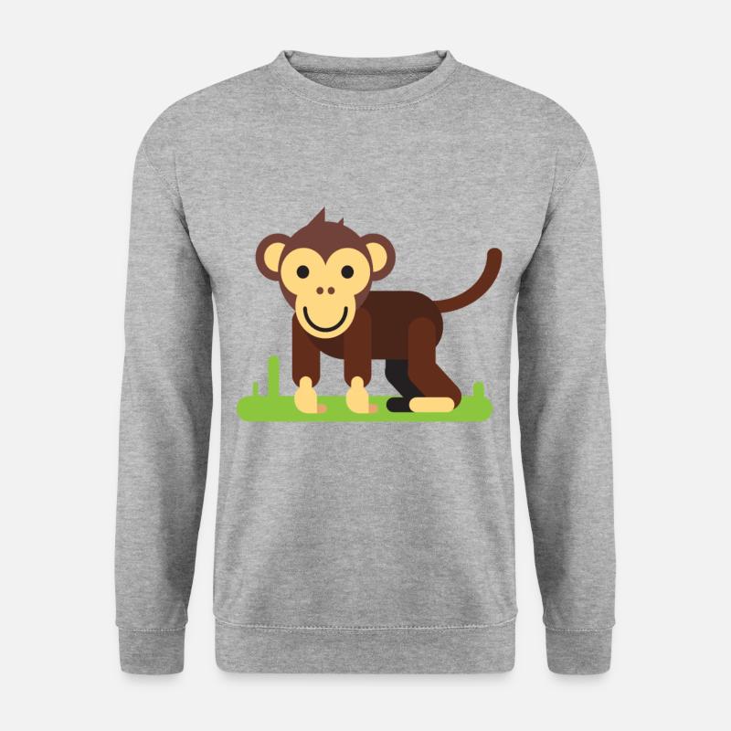 Affe Comic Still - Unisex Pullover - Weißgrau meliert