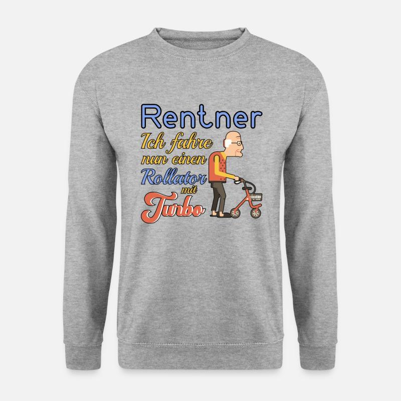 Rentner Rente Pension Rollator Ruhestand Geschenk - Unisex Pullover - Weißgrau meliert