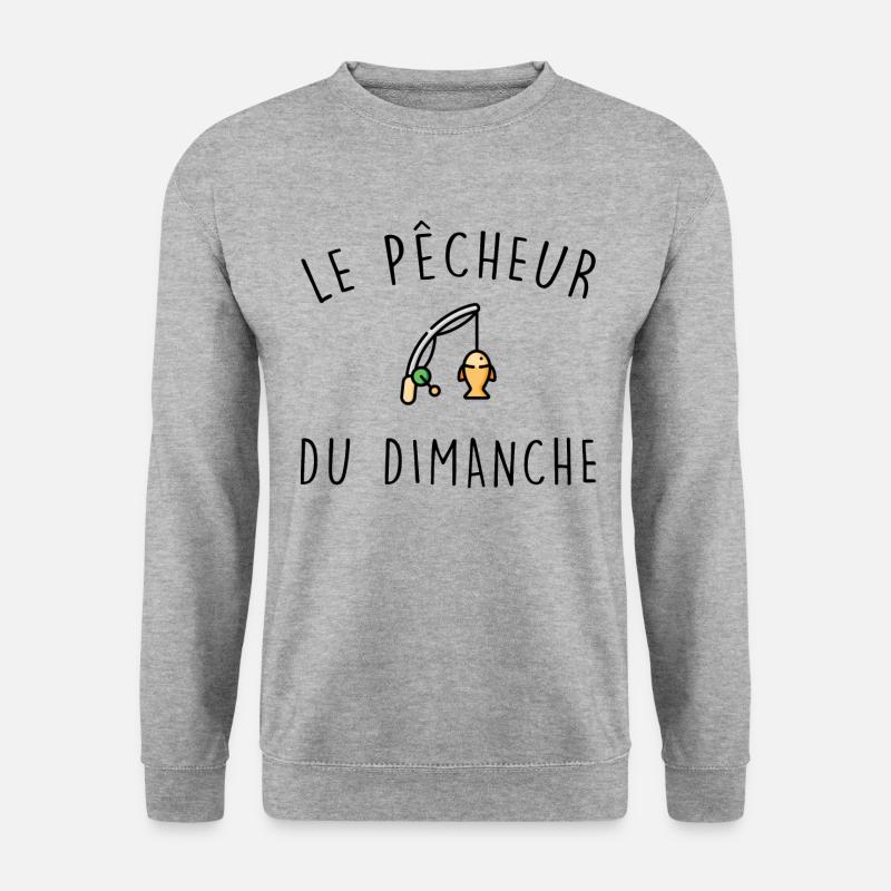 Der Sonntagsfischer - Unisex Pullover - Weißgrau meliert