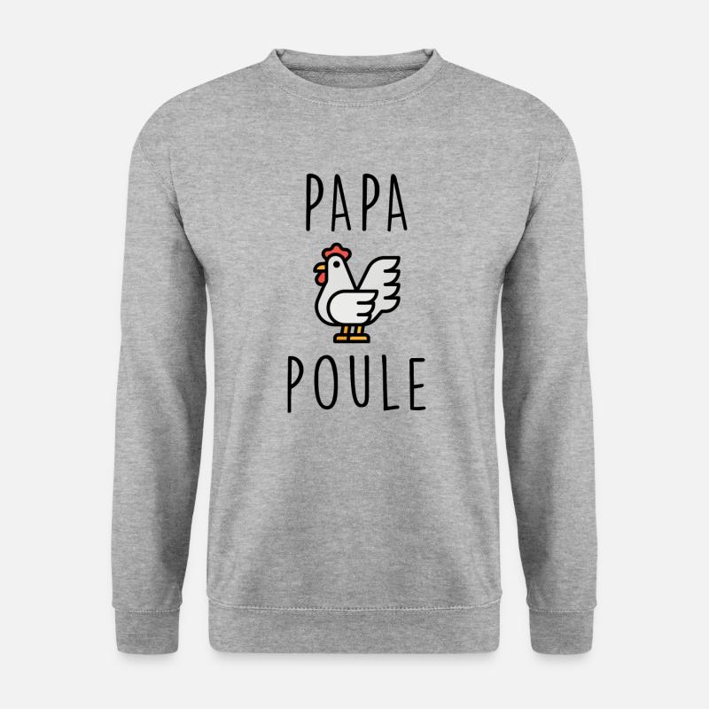 Papa Henne - Unisex Pullover - Weißgrau meliert