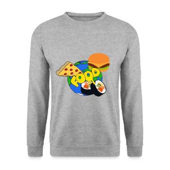 international food shushi pizza burger food - Unisex Sweatshirt - salt & pepper - Front - Alina (178cm) & Michal (187cm)
