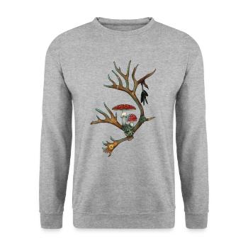 Âme chamanique - Sweat-shirt Unisexe - gris chiné - Devant - Alina (178cm) & Michal (187cm)