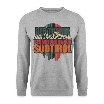 Tirol Geschenk Urlaub Südtirol Berge - Unisex Pullover - Weißgrau meliert - Vorne - Alina (178cm) & Michal (187cm)