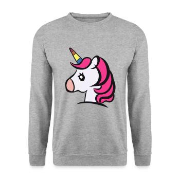 mignon cadeau de licorne licorne bébé licornes enfant - Sweat-shirt Unisexe - gris chiné - Devant - Alina (178cm) & Michal (187cm)