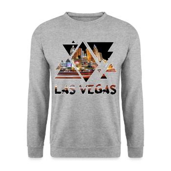 Las Vegas Nevada USA America Casino - Unisex Sweatshirt - salt & pepper - Front - Alina (178cm) & Michal (187cm)