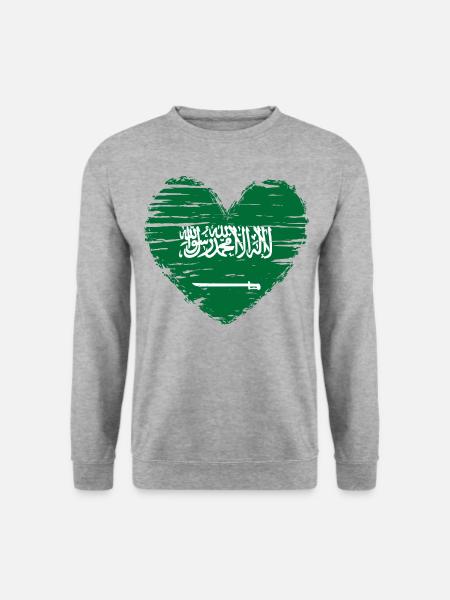Saudi Arabia Heart Flag Flag Coat of Arms - Unisex Sweatshirt - salt & pepper