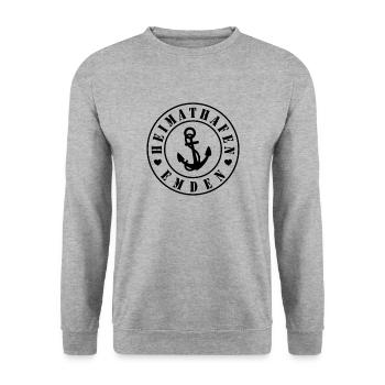 Heimathafen Emden - Unisex Pullover - Weißgrau meliert - Vorne - Alina (178cm) & Michal (187cm)