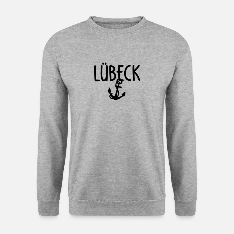 Lübeck - Unisex Pullover - Weißgrau meliert