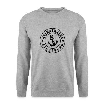 Heimathafen Stralsund - Unisex Pullover - Weißgrau meliert - Vorne - Alina (178cm) & Michal (187cm)