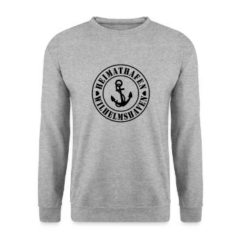 Heimathafen Wilhelmshaven - Unisex Pullover - Weißgrau meliert - Vorne - Alina (178cm) & Michal (187cm)