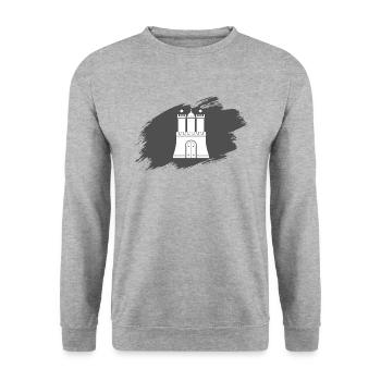 Hambourg - Sweat-shirt Unisexe - gris chiné - Devant - Alina (178cm) & Michal (187cm)