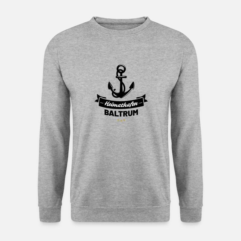 Heimathafen Baltrum - Unisex Pullover - Weißgrau meliert