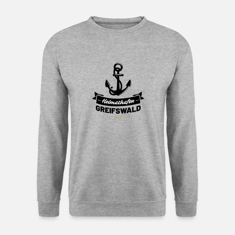 Heimathafen Greifswald - Unisex Pullover - Weißgrau meliert