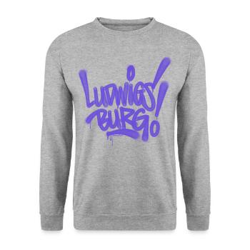 Ludwigsburg Graffiti Style T Shirt Design - Unisex Pullover - Weißgrau meliert - Vorne - Alina (178cm) & Michal (187cm)