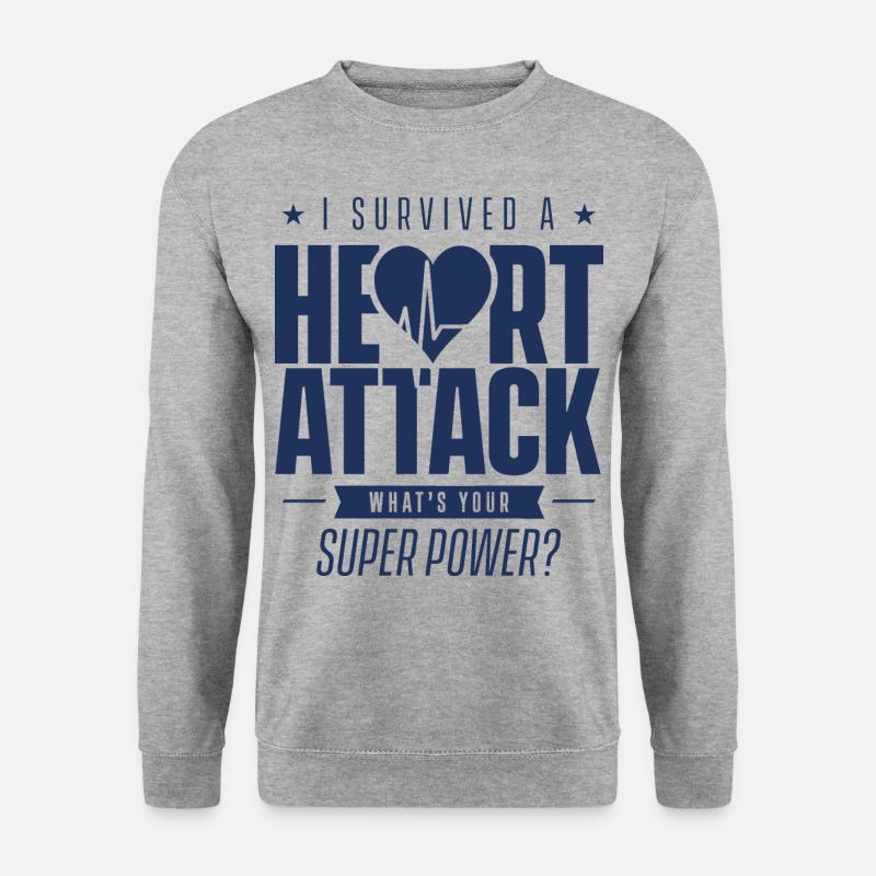 I survived a heart attack - Unisex Sweatshirt - salt & pepper