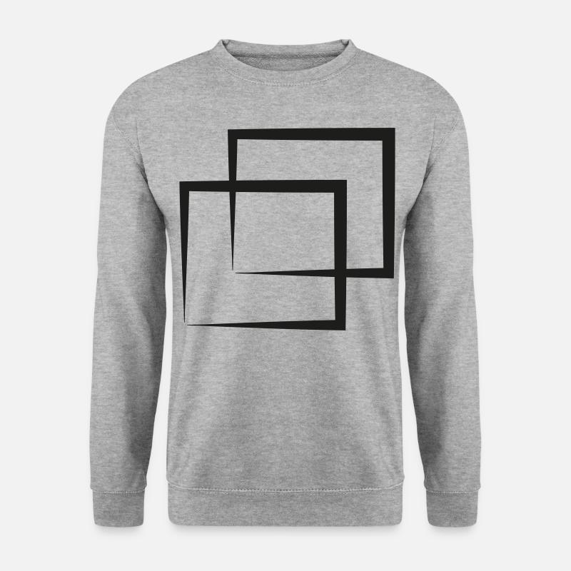 Viereck Geometrie Muster - Unisex Pullover - Weißgrau meliert