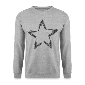 Esquisse d’astérisque étoilé - Sweat-shirt Unisexe - gris chiné - Devant - Alina (178cm) & Michal (187cm)