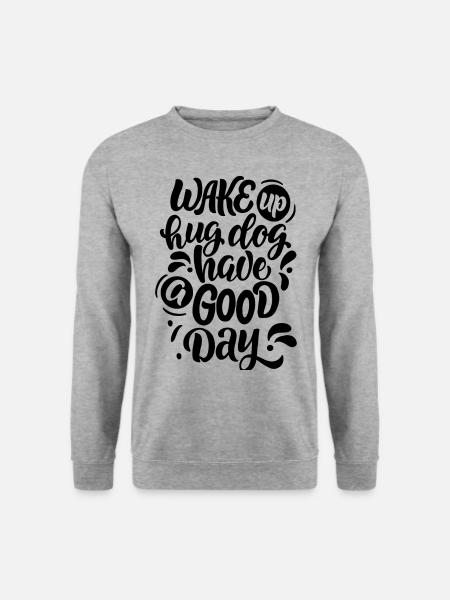 Hundefreunde_hug_dog - Unisex Sweatshirt - salt & pepper