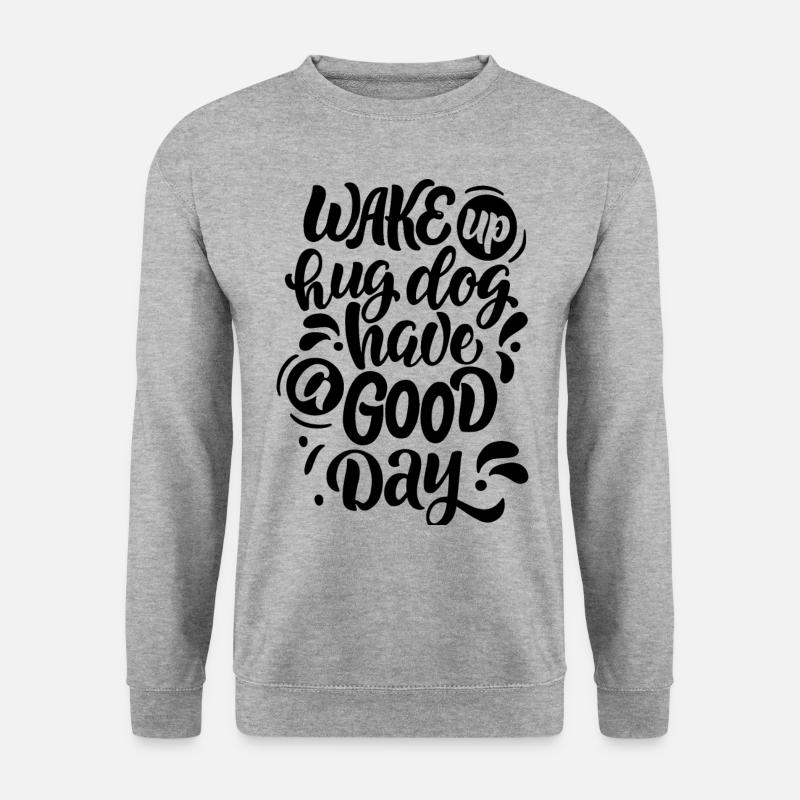 Hundefreunde_hug_dog - Unisex Pullover - Weißgrau meliert