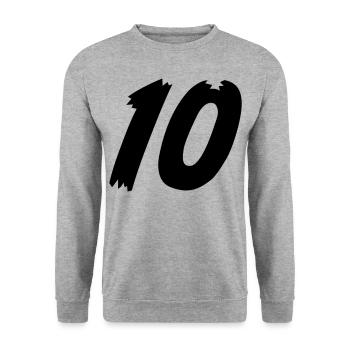Number 10 - Unisex Sweatshirt - salt & pepper - Front - Alina (178cm) & Michal (187cm)