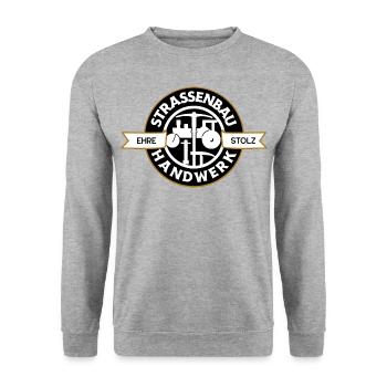 Strassenbau Handwerk Straßenbau - Unisex Pullover - Weißgrau meliert - Vorne - Alina (178cm) & Michal (187cm)