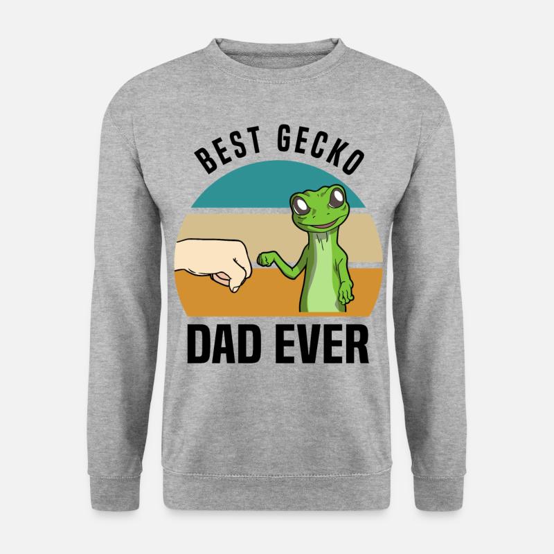 Gecko Liebhaber - Unisex Pullover - Weißgrau meliert