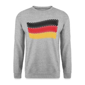 Drapeau allemand / drapeau fédéral (croquis) - Sweat-shirt Unisexe - gris chiné - Devant - Alina (178cm) & Michal (187cm)