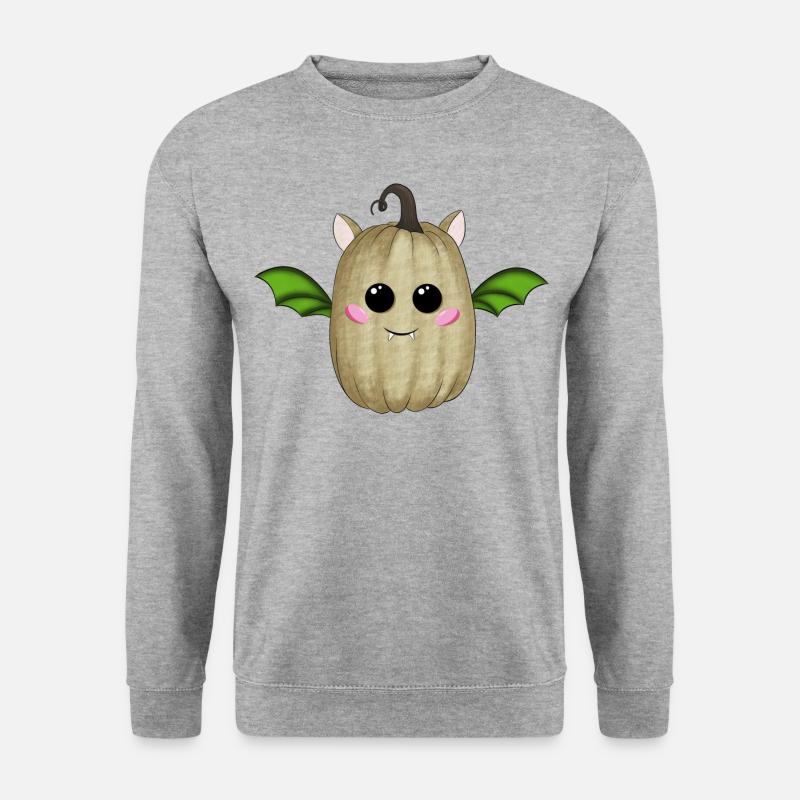 Halloween Kürbis braun - Unisex Pullover - Weißgrau meliert
