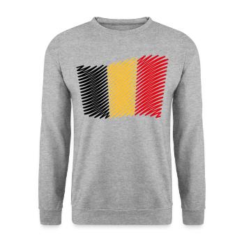 Flag Of Belgium / Tricolour (Scribble) - Unisex Sweatshirt - salt & pepper - Front - Alina (178cm) & Michal (187cm)