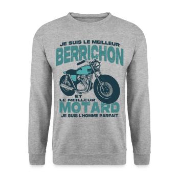 Le meilleur motard et le meilleur berrichon - Sweat-shirt Unisexe - gris chiné - Devant - Alina (178cm) & Michal (187cm)