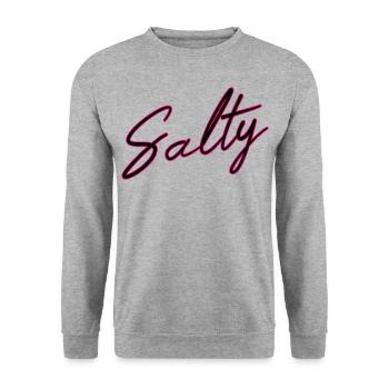 Salty Salzig Design - Unisex Pullover - Weißgrau meliert - Vorne - Alina (178cm) & Michal (187cm)