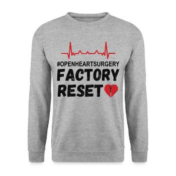 Open Heart Surgery - Factory Reset - Unisex Sweatshirt - salt & pepper - Front - Alina (178cm) & Michal (187cm)