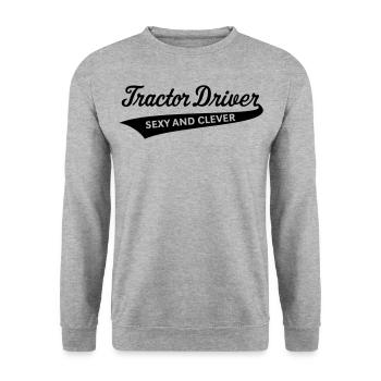 Tractor Driver – Sexy And Clever (Farmer / B) - Unisex Sweatshirt - salt & pepper - Front - Alina (178cm) & Michal (187cm)