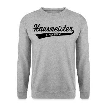 Hausmeister Sind Sexy! (Facility Manager / Black) - Unisex Pullover - Weißgrau meliert - Vorne - Alina (178cm) & Michal (187cm)