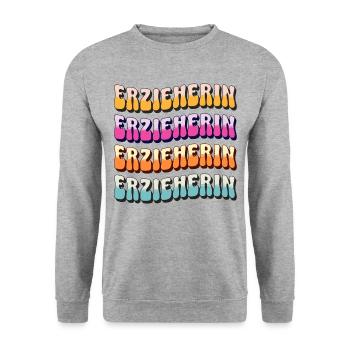 Erzieherin Kindergarten Kita Beruf Kindergärtnerin - Unisex Pullover - Weißgrau meliert - Vorne - Alina (178cm) & Michal (187cm)