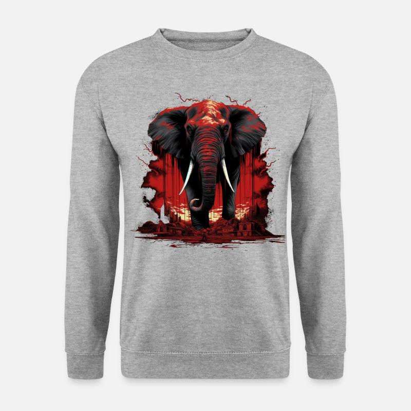 Evil Elephant Drawing - Unisex Sweatshirt - salt & pepper