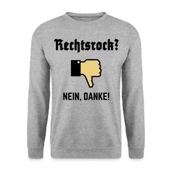 Rechtsrock? Nein, Danke! (Gegen Rechts / P / 3C) - Unisex Pullover - Weißgrau meliert - Vorne - Alina (178cm) & Michal (187cm)