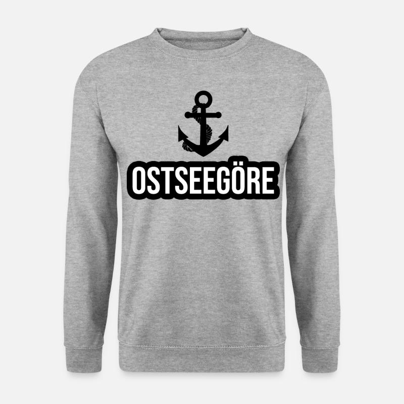 Ostseegöre Anker - Unisex Pullover - Weißgrau meliert