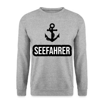 Gens de mer Capitaine d’ancre Propriétaires de bateaux Navigation de plaisance - Sweat-shirt Unisexe - gris chiné - Devant - Alina (178cm) & Michal (187cm)