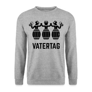 Vatertag Bierfässer (Bier / Männertag / Black) - Unisex Pullover - Weißgrau meliert - Vorne - Alina (178cm) & Michal (187cm)