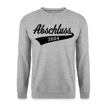 Abschluss – 2024 (Schulabschluss / Black) - Unisex Pullover - Weißgrau meliert - Vorne - Alina (178cm) & Michal (187cm)