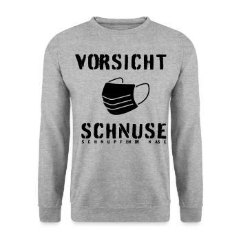 Schnupfende Nase - Unisex Pullover - Weißgrau meliert - Vorne - Alina (178cm) & Michal (187cm)