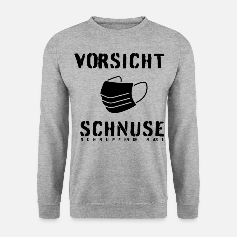 Schnupfende Nase - Unisex Pullover - Weißgrau meliert