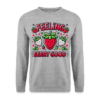Feeling Berry Good - Unisex Pullover - Weißgrau meliert - Vorne - Alina (178cm) & Michal (187cm)