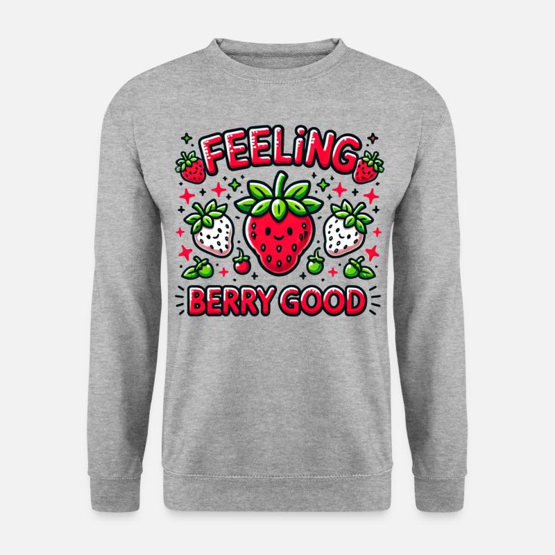 Feeling Berry Good - Unisex Pullover - Weißgrau meliert