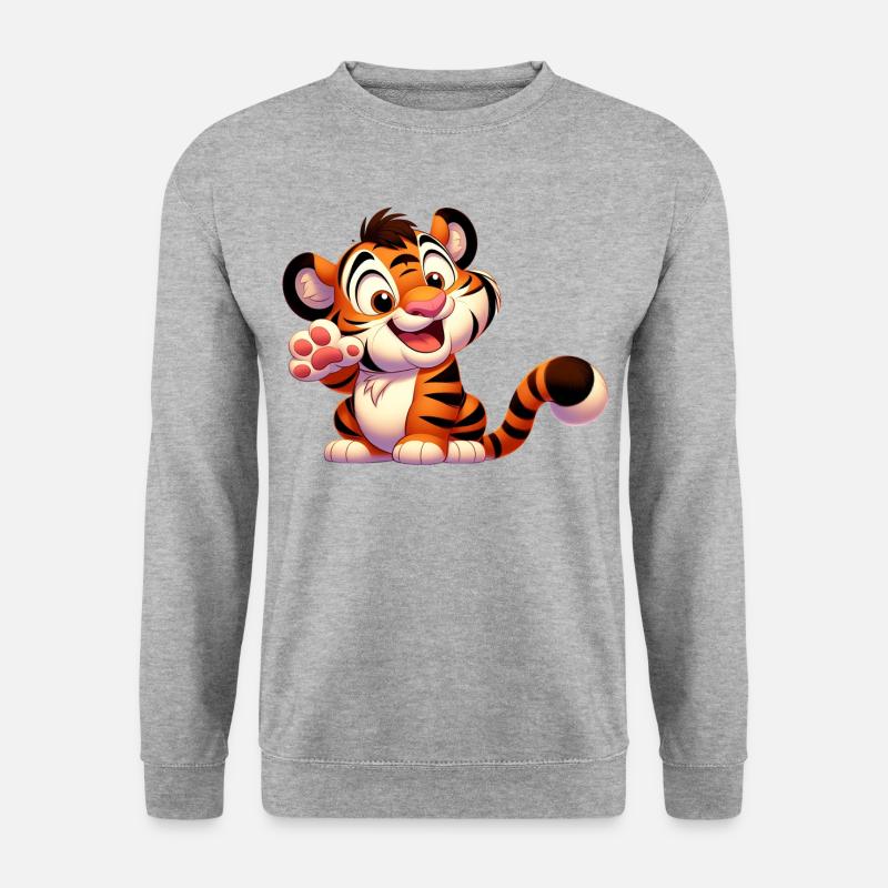 Tiger 4 - Unisex Pullover - Weißgrau meliert