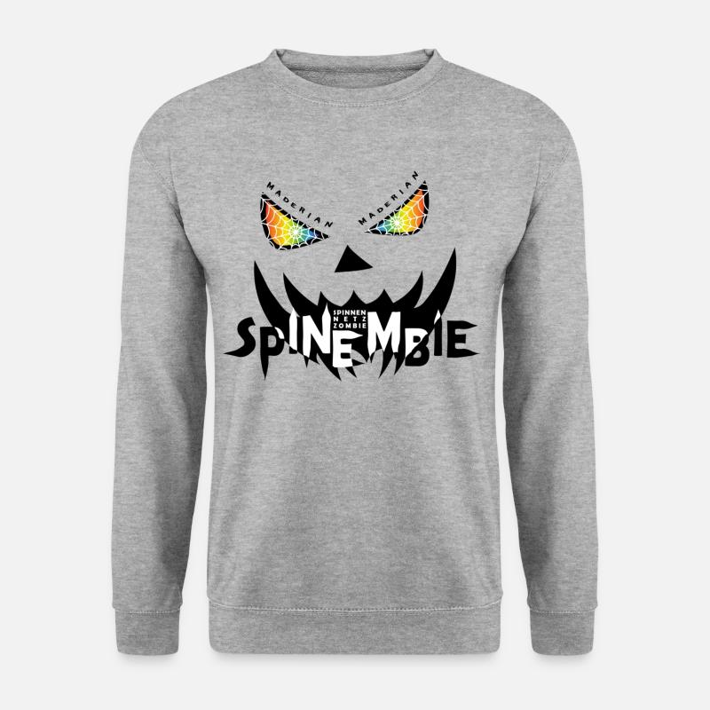 SPINEMBIE - Spinnen Netz Zombie - Unisex Pullover - Weißgrau meliert