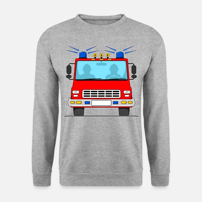 Feuerwehrauto ohne Schriftzug - Unisex Pullover - Weißgrau meliert