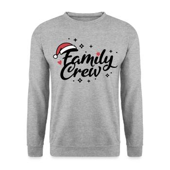 Family Crew Weihnachten - Unisex Pullover - Weißgrau meliert - Vorne - Alina (178cm) & Michal (187cm)